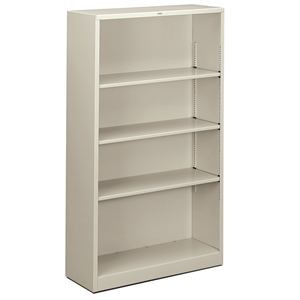 (Scratch & Dent) HON Brigade Steel Bookcase, 4 Shelves, Light Gray