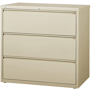 Realspace PRO Steel Lateral File, 3-Drawer, 40 1/4"H x 42"W x 18 5/8"D, Putty