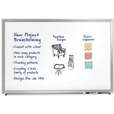 Foray Outlet Aluminum-Framed Dry-Erase Board With Marker, 48'' x 96'', White Board, Silver Frame