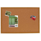 FORAY Outlet Cork Bulletin Board, Oak Finish Frame, 36" x 24"
