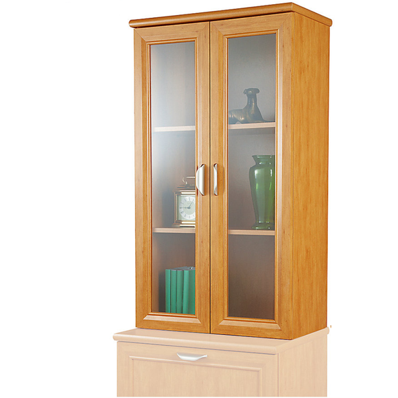 Realspace Outlet Magellan 2-Shelf Hutch For Lateral File Cabinet, Honey Maple