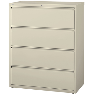 (Scratch & Dent) WorkPro Outlet 42"W 4-Drawer Steel Lateral File Cabinet, 52 1/2"H x 42"W x 18 5/8"D, Putty
