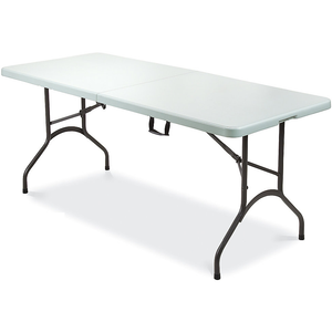 Realspace Folding Table, Molded Plastic Top, 28 1/2"H x 30"W x 72"D, Gray Granite