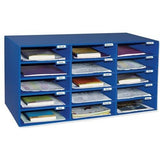 Pacon 70% Recycled Mailbox Storage Unit, 15 Slots, Blue