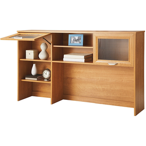 (Scratch & Dent) Realspace Outlet Magellan Collection Hutch, 33 5/8"H x 58 1/8"W x 11 5/8"D, Honey Maple