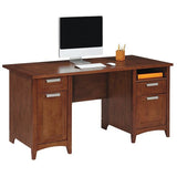 Realspace Marbury Outlet Collection Executive Desk, 29 1/3"H x 60"W x 29 1/2"D, Auburn Brown