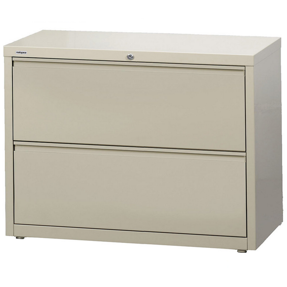 Realspace PRO Outlet Steel Lateral File, 2-Drawer, 28