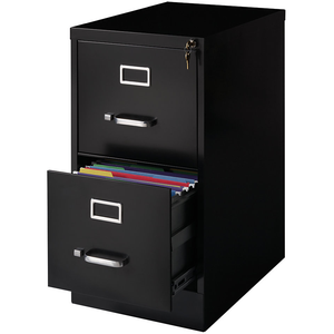 (Scratch & Dent) Realspace Outlet 22"D Vertical 2-Drawer File Cabinet, Metal, Black