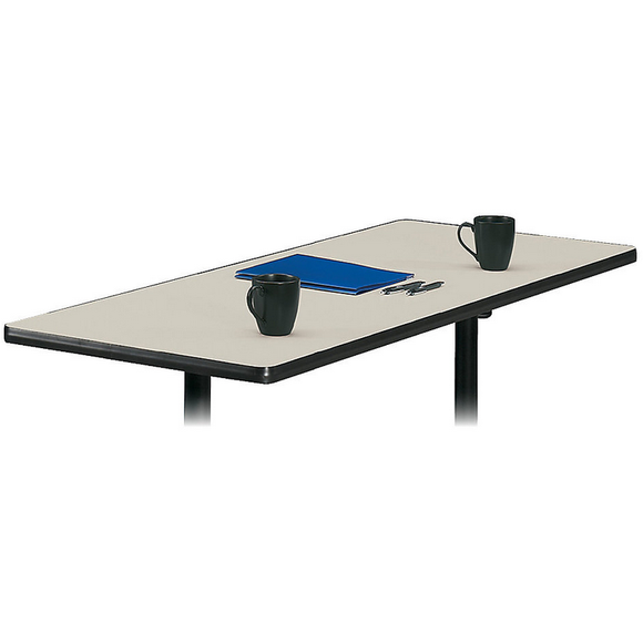 basyx by HON Outlet Rectangular Table Top Without Grommets, Light Gray