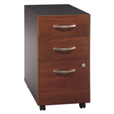Bush Business Furniture Components 3-Drawer Mobile File Cabinet, Hansen Cherry/Graphite Gray