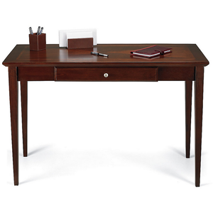Realspace Inlay Outlet Veneer Writing Desk, 30 1/2"H x 47 1/4"W x 22"D, Light Cherry