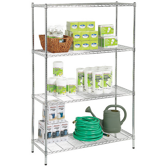 (Scratch & Dent) Realspace Outlet Wire Shelving, 4-Shelves, 72