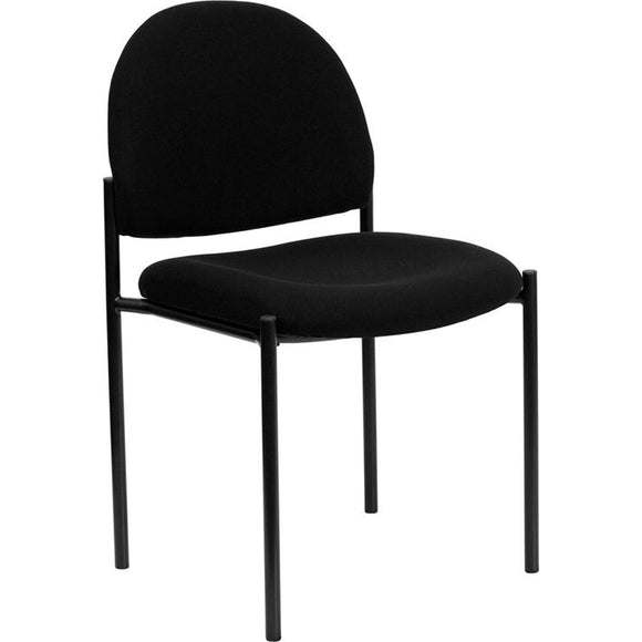 Patra Series Comfort Armless Fabric Stackable Steel Side Reception Chair