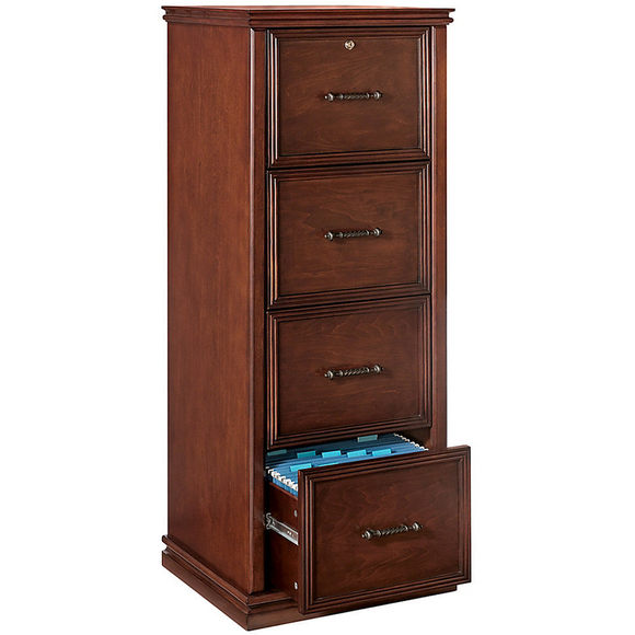 Realspace Outlet Premium File, 4 Drawers, 55 2/5''H x 21''W x 18 9/10''D, Dark Cherry