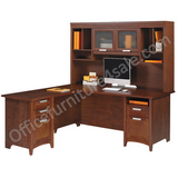 Realspace Marbury Outlet L-Shaped Desk, 29 1/3"H x 70 7/8"W x 70 7/8"D, Auburn Brown
