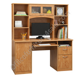 Realspace Outlet Landon 56"W Desk With Hutch, Oak