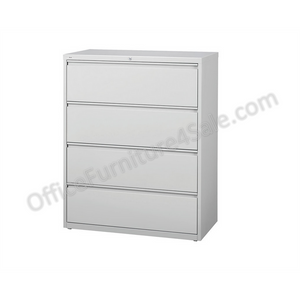 (Scratch & Dent) WorkPro Outlet Steel Lateral File, 4-Drawer, 52 1/2"H x 30"W x 18 5/8"D, Light Gray