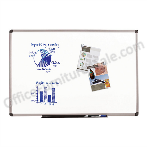 FORAY Outlet Porcelain Magnetic Dry-Erase Board, 48