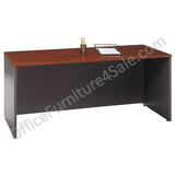 (Scratch & Dent) Bush Business Furniture Outlet Components Credenza Desk 72"W x 24"D, Hansen Cherry/Graphite Gray