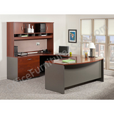 Bush Business Furniture Outlet Components Corner Desk Left Handed 72"W, Hansen Cherry/Graphite Gray