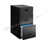 (Scratch & Dent) Realspace Outlet SOHO 18"D 3-Drawer Metal Vertical File Cabinet, Black
