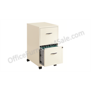 (Scratch & Dent) Hirsh Industries Outlet SOHO Letter-Size Mobile File Cabinet, 2 Drawers, 26 1/2"H x 14 1/4"W x 18"D, Pearl White