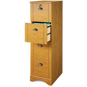 Realspace Outlet Dawson 4-Drawer Vertical File Cabinet, 54"H x 15 1/2"W x 21 3/4"D, Canyon Maple