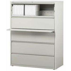 (Scratch & Dent) WorkPro Outlet Steel Lateral File, 5-Drawer, 67 5/8"H x 42"W x 18 5/8"D, Light Gray
