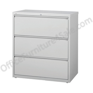 Realspace PRO Outlet Steel Lateral File, 3-Drawer, 40 1/4"H x 36"W x 18 5/8"D, Light Gray