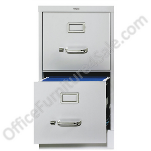 (Scratch & Dent) Realspace PRO Outlet  25"D 2-Drawer Vertical File Cabinet, Letter Size, Light Gray