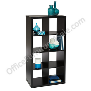 Brenton Outlet Studio 8-Cube Bookcase, 27.4"W x 52.36"H x 14.96"D, Black