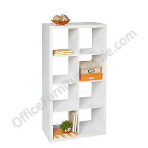 Brenton Studio Outlet Cube Bookcase, 8-Cube, 52 3/9"H x 27 3/8"W x 14 7/8"D, White
