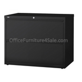 (Scratch & Dent) WorkPro outlet 30"W Lateral 2-Drawer File Cabinet, Metal, Black