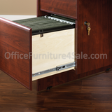 (Scratch and Dent) Sauder Cornerstone Outlet Collection Executive Desk, 29 1/4"H x 70 5/16"W x 29 1/2"D, Classic Cherry