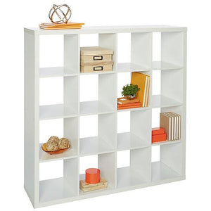 Brenton Studio Outlet Cube Bookcase, 16-Cube, 52 3/9"H x 52 73/8"W x 14 7/8"D, White