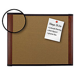 3M Outlet Cork Board With Widescreen-Style Aluminum Frame, Mahogany Finish, 72" x 48"
