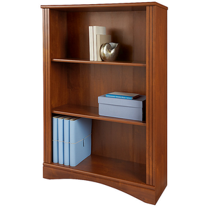 Realspace Dawson Outlet 3-Shelf Bookcase, 44"H x 30 1/2"W x 11 3/5"D, Brushed Maple