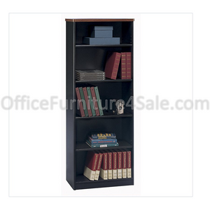 Bush Business Furniture Office Advantage 5 Shelf Bookcase, 26"W, Hansen Cherry/Galaxy