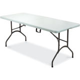 (Scratch & Dent) Realspace Outlet  Folding Table, Molded Plastic Top, 28 1/2"H x 30"W x 72"D, Gray Granite