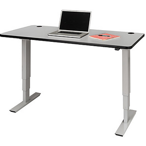(Scratch & Dent) Safco Electric 60"W Height-Adjustable Table Top, Rectangular, Gray