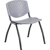 Samson Series 880 lb. Capacity Plastic Stack Chair with Titanium Gray Powder Coated Frame