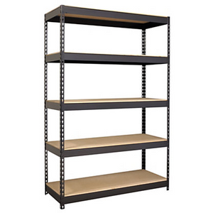 (Scratch & Dent) Hirsh Industries Outlet Iron Horse Riveted Steel Shelving, 72"H x 48"W x 18"D, Black