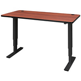 Safco Outlet Electric Height-Adjustable Table Top, Rectangular, 1"H x 60"W x 24"D, Cherry
