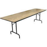 (Scratch & Dent) Realspace Outlet Folding Tables, 29"H x 96"W x 30"D, Light Walnut
