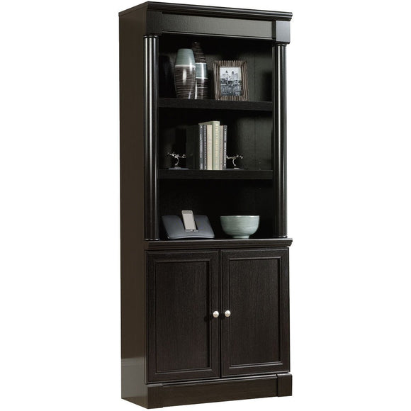 Sauder Outlet Palladia Collection Library With Doors, Wind Oak