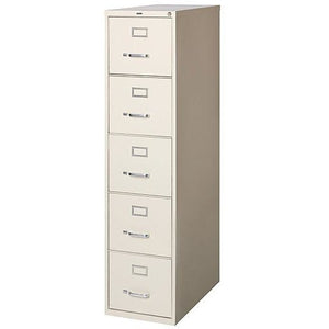 (Scratch & Dent) Realspace PRO 26 1/2"D Vertical Letter-Size File Cabinet, 5 Drawers, Putty