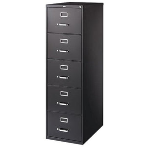 (Scratch & Dent) WorkPro Outlet 26 1/2"D Vertical Legal-Size File Cabinet, 5 Drawers, 30% Recycled, Black