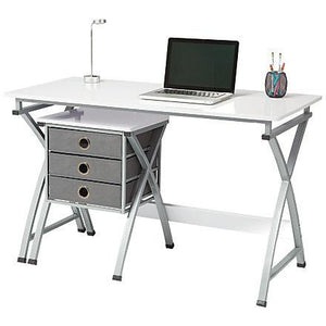 Brenton Studio Outlet X-Cross Desk And File Set, 29 1/2"H x 47 5/8"W x 22"D, White