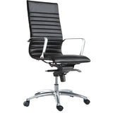 Sangui Ribbed High-Back Leather Chair