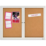 Quartet Anodized Aluminum Frame Enclosed Bulletin Board, 36"H x 48"W, 2 Doors